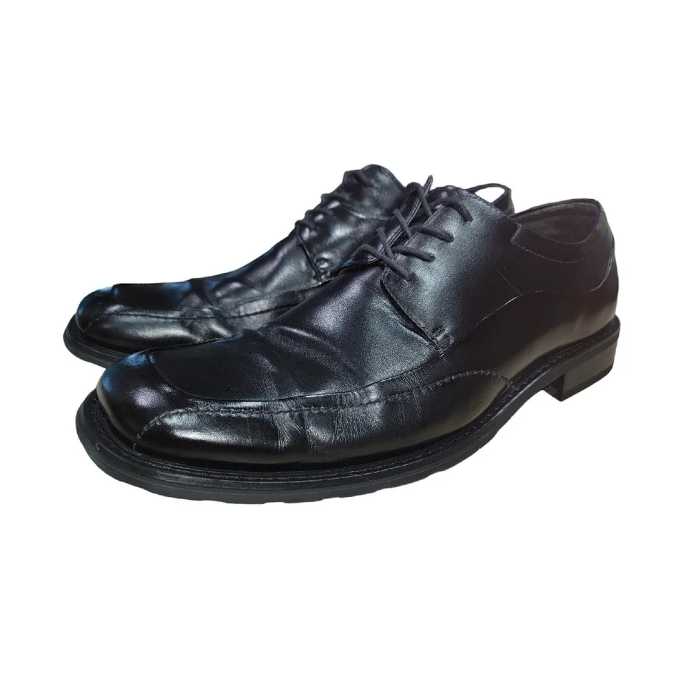 Florsheim Cornell Men's Size 14 M Black Leather Square‎ Toe Lace Up Dress Shoes